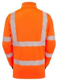 Pulsar Orange Hi Vis REACT Quarter Zip RCT805 Rear