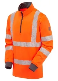 Pulsar Orange Hi Vis REACT Quarter Zip RCT805 Prodcut IMage