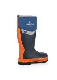 Buckbootz Blue and Orange Trim Safety Wellington BBZ6000