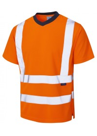 hi Vis Tee Shirt Orange, Leo T02 Front