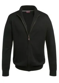 4218 Full Zip Cardigan Black Front