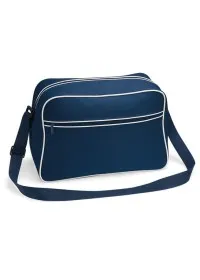 Retro shoulder bag BG014 French Navy/White