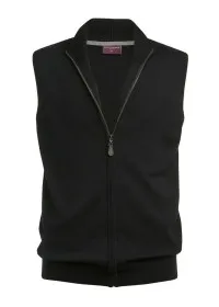 4372 Knitted Zip Gilet Black Front