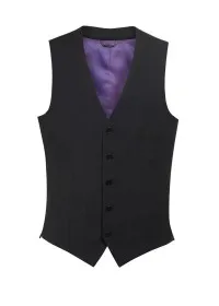 1074 Busso Mens Waistcoat Black Front