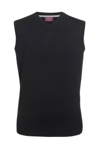 7819 Men's V-neck Vest Black Front