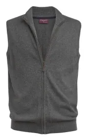4372 Knitted Zip Gilet Charcoal Front