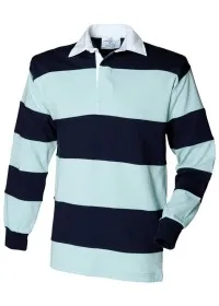 FR08M Striped L/S rugby shirt Duck Egg/NavyFR08M Striped L/S rugby shirt