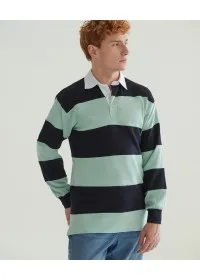 Front Row FR08M,Sewn stripe rugby shirt