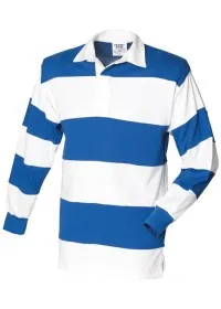 FR08M Striped L/S rugby shirt White/Royal