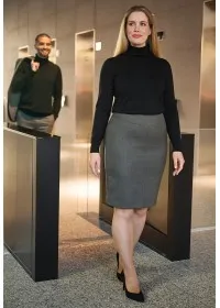 2393 Harriet Straight Skirt grey