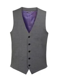 1074 Busso Mens Waistcoat Light Grey Front