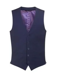 1074 Busso Mens Waistcoat Mid Blue Front