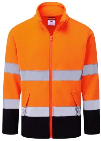 ES251 Essential Hi-Vis Contrast Fleece Ora/Navy Front