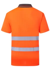 ES77 Essential Hi-Vis Polo Orange Rear