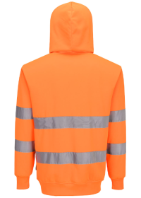 ES304 Essential Hi-Vis Hoodie Orange Rear