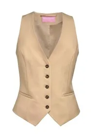 2391 Beatrice Women's Waistcoat Sand Front