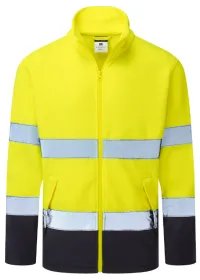 ES251 Essential Hi-Vis Contrast Fleece Yel/Navy Front