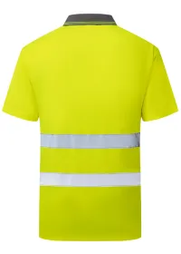 ES77 Essential Hi-Vis Polo Yellow Rear