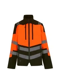 Regatta Hi-Vis X PRO 3 Layer Softshell Jacket TRA760 Orange/Black Front