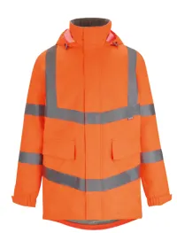Regatta Hi-Vis Pro Contract Dover Parka Jacket TRW600 Orange Front