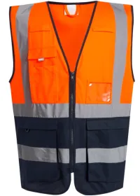 Regatta Pro Hi Vis Executive Vest TRS251 Orange/Nav Front