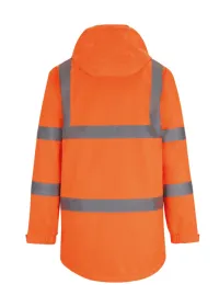Regatta Hi-Vis Pro Contract Dover Parka Jacket TRW600 Orange Rear