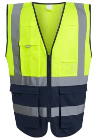 Regatta Pro Hi Vis Executive Vest TRS251 Yellow/Navy Front