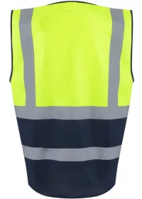 Regatta Pro Hi Vis Executive Vest TRS251 Yellow/Navy Rear