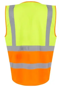 Regatta Pro Hi Vis Executive Vest TRS251 Yellow/Orange Rear