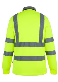 Regatta Hi Vis Pro Contract Long Sleeve Polo TRS324 Yellow Rear