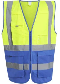 Regatta Pro Hi Vis Executive Vest TRS251 Yellow/Royal FrontRegatta Pro Hi Vis Executive Vest TRS251