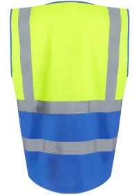 Regatta Pro Hi Vis Executive Vest TRS251 Yellow/Royal Rear