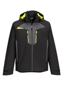 Portwest DX4 Waterproof Rain Jacket DX463 contrast black front