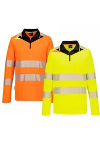 Portwest DX4 Hi-Vis Zip Long Sleeve Polo DX419