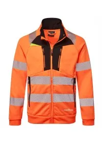 Portwest DX4 Hi-Vis Zipped Sweatshirt DX477 orange/black front