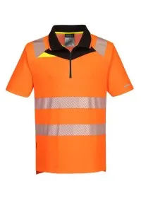 Portwest DX4 Hi-Vis Polo Shirt S/S DX412 orange front