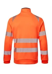 Portwest DX4 Hi-Vis Zipped Sweatshirt DX477 orange/black rear