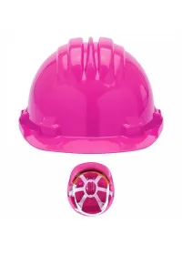 Supertouch 5-RS Safety Helmet Pink - P28 81500 Front & harness