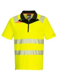 Portwest DX4 Hi-Vis Polo Shirt S/S DX412 yellow front