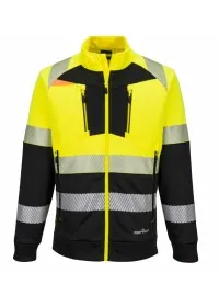 Portwest DX4 HiVis Zipped Sweatshirt DX490 yellow/black front
