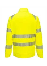 Portwest DX4 Hi-Vis Zipped Sweatshirt DX477 yellow/black rear