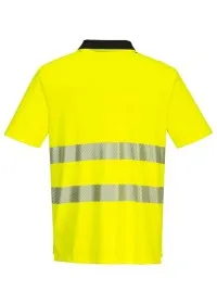 Portwest DX4 Hi-Vis Polo Shirt S/S DX412 yellow rear