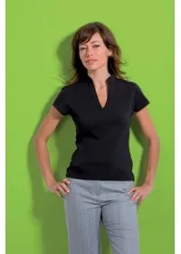 Kustom Kit KK770,Corporate short sleeve top v-neck mandarin collar