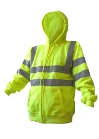 Hi Vis Zipped Hooded Sweatshirt