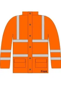 Custom Printed Hi Vis Coat Orange