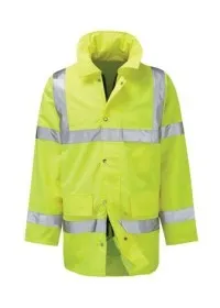 Custom Printed Hi Vis Jacket Coat Yellow