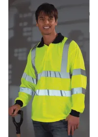 Hi vis long sleeved polo shirt
