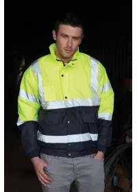 Yellow & Blue Hi Vis Bomber Jacket HVP218