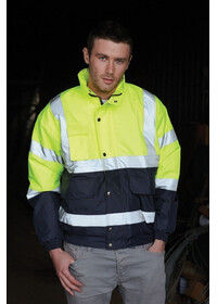 Yellow & Blue Hi Vis Bomber Jacket HVP218