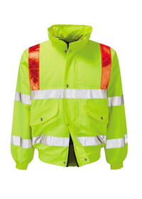 Hi Vis Bomber Bomber Jacket with red Braces